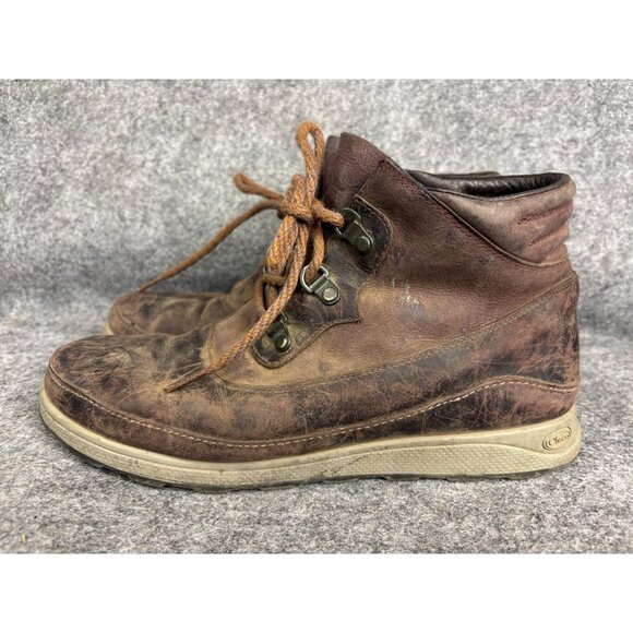 Chaco Boots Mens Size 9.5 Brown Leather Chukka Hiking Lace Up Ankle Casual Trail - Picture 1 of 10